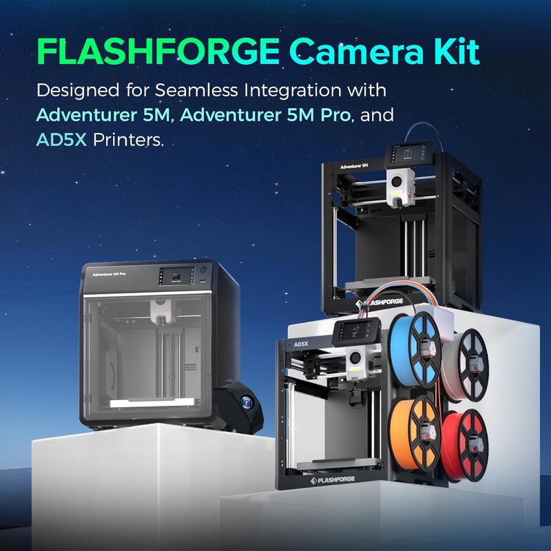 FLASHFORGE Camera Kit for Adventurer 5M/Pro/AD5X 3D Printer, Real-time and Remote Monitoring, Compatible with Flash Maker App, 3D Printer Parts for AD5M/AD5M PRO/AD5X - Image 2